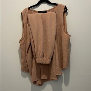 Rafaella Women's Sleeveless Blouse in Light Brown